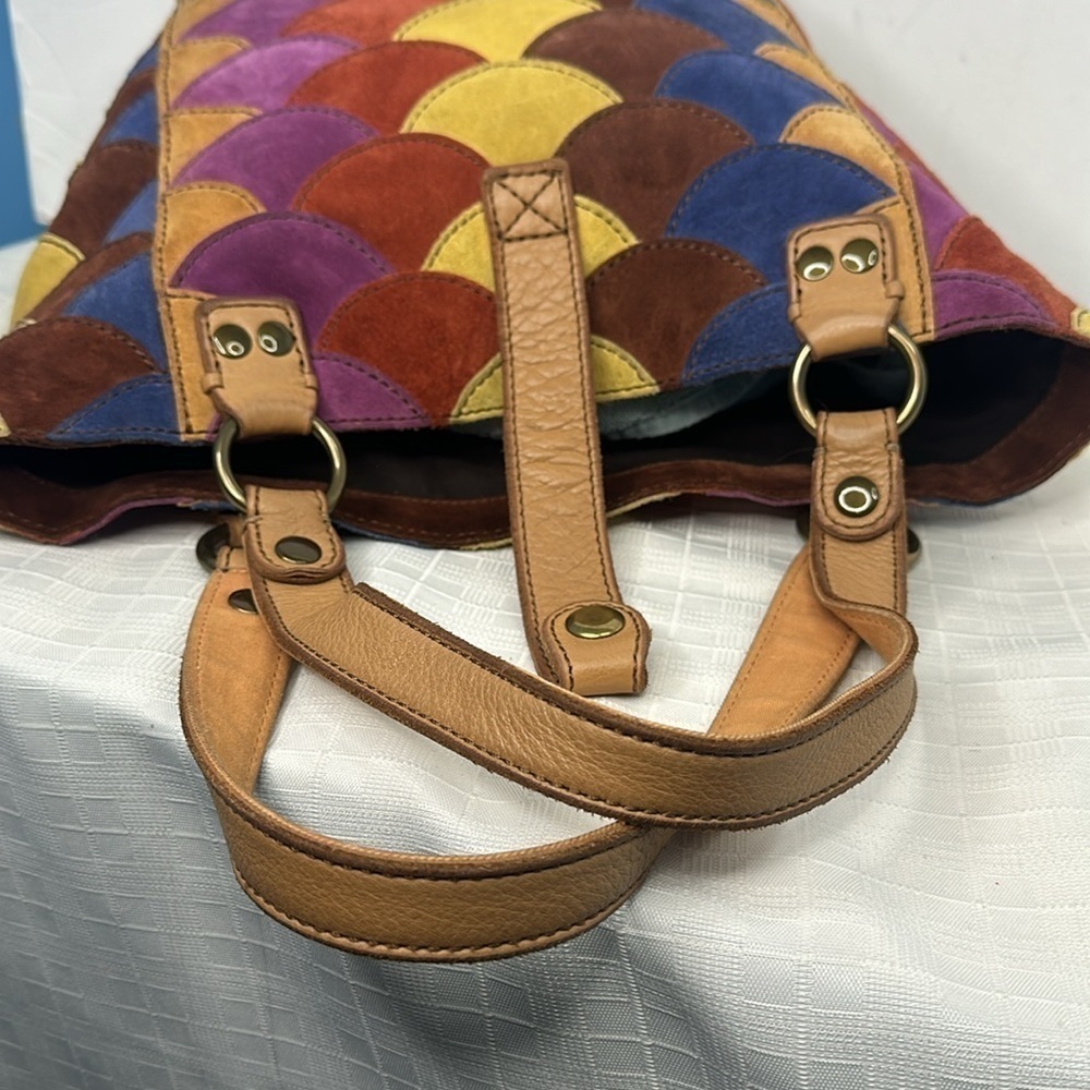 Lucky Brand Multicolor Scallop Patchwork Leather … - image 7